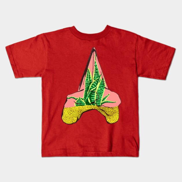 Shark Tooth Terrarium 7 Kids T-Shirt by RaLiz